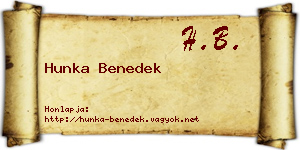 Hunka Benedek névjegykártya